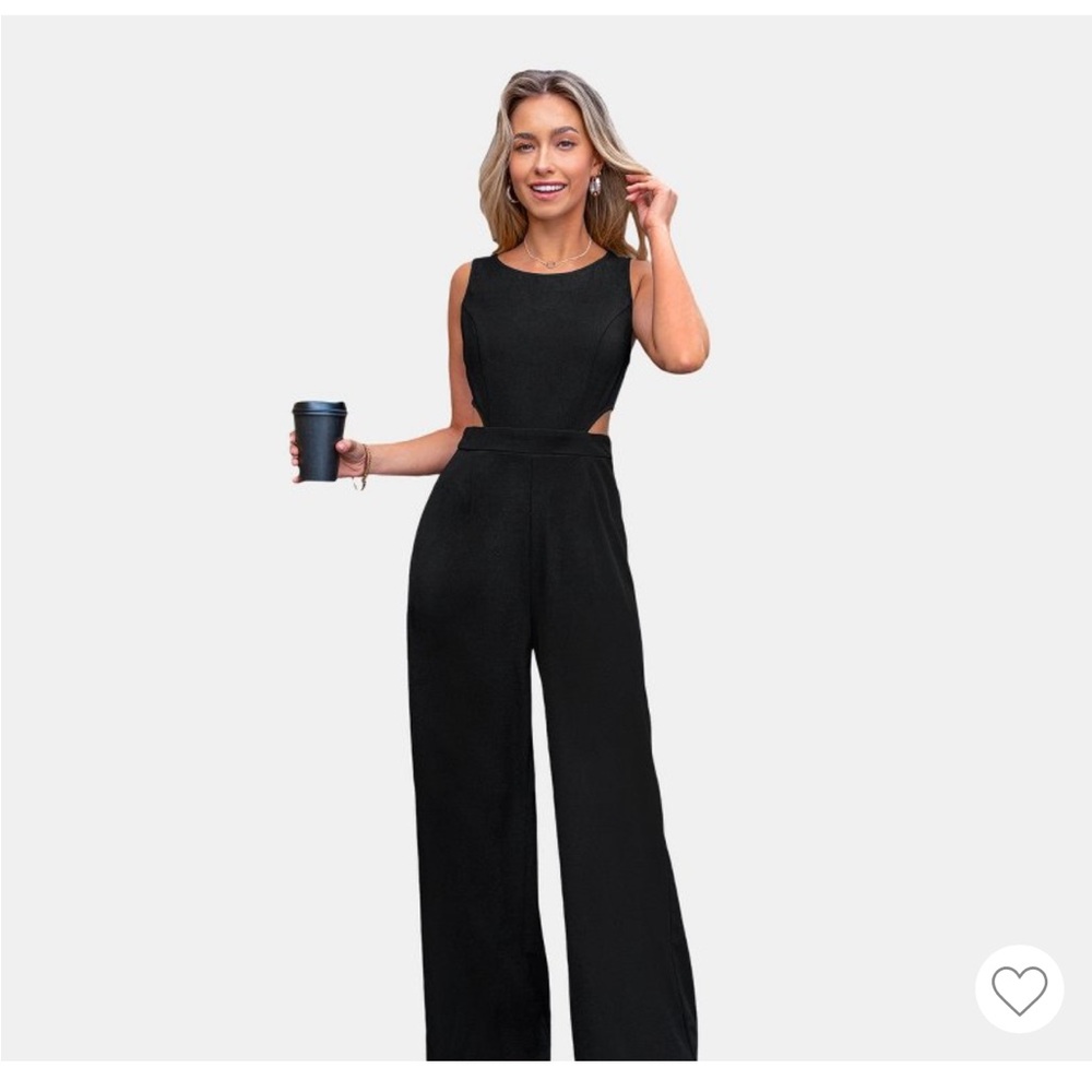 Cupshe Black Wide-Leg Jumpsuit with Sleeveless Design - worn once